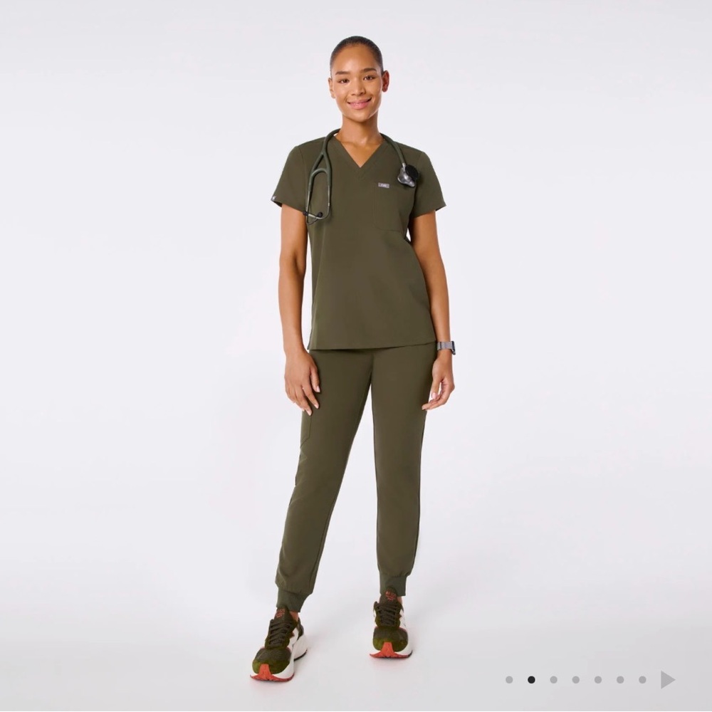 Figs Olive Green Scrub Set